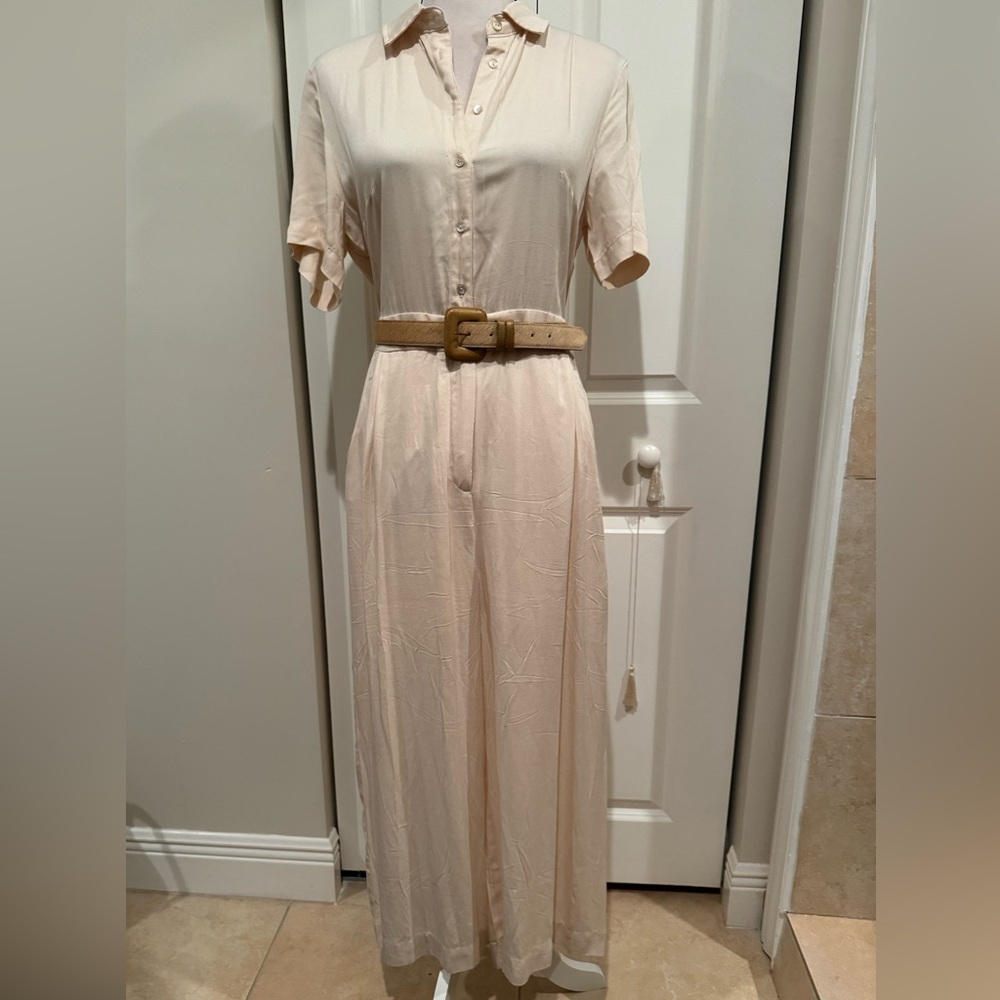 HYFVE Collared Button-Up Wide Leg Jumpsuit